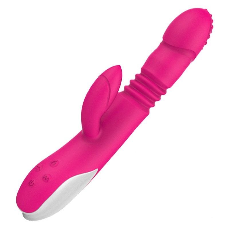 Vibrator Iepuras Thrusting&Heating Ava, 12 Moduri Vibratii, Silicon, Roz, 23 cm, Guilty Toys, #1, Erotic24.ro