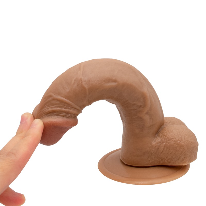 Dildo Realist Bryan cu Ventuza, PVC, 21 cm, Maro, Guilty Toys, Nr. 5, Erotic24.ro