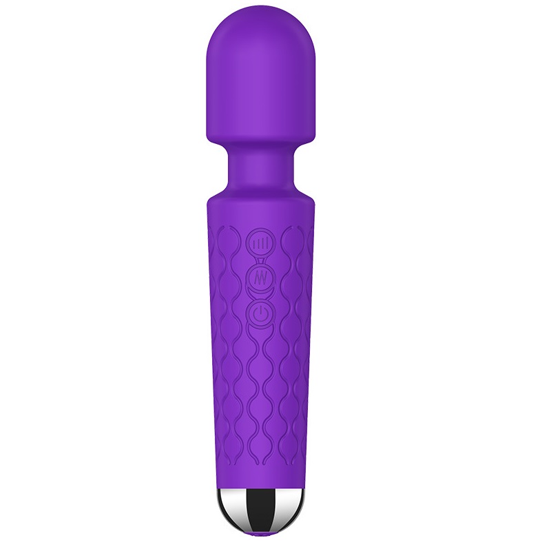 Vibrator Masaj Luna 20 Moduri Vibratii+8 Intensitati de Viteza, USB, Silicon, Mov