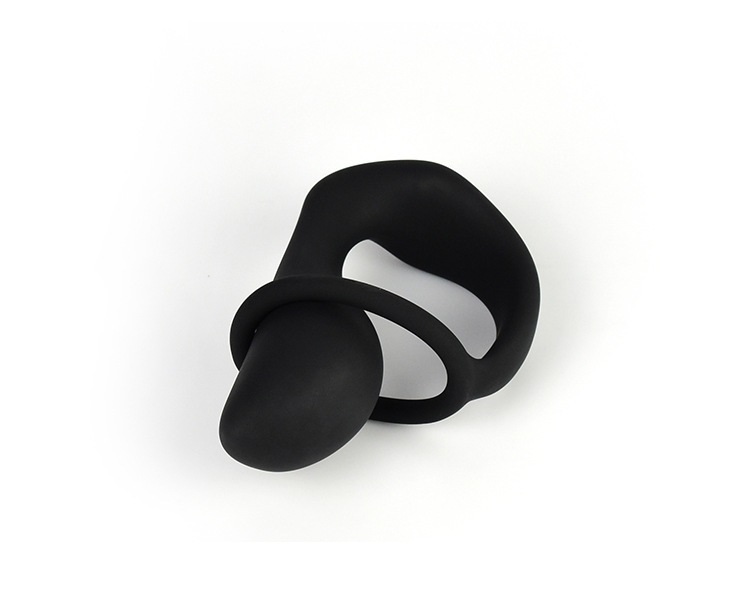 Inel cu Stimulator Prostata, Silicon, Negru, Passion Labs, #2, Erotic24.ro