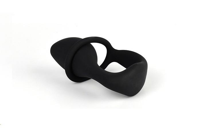 Inel cu Stimulator Prostata, Silicon, Negru, Passion Labs, #3, Erotic24.ro