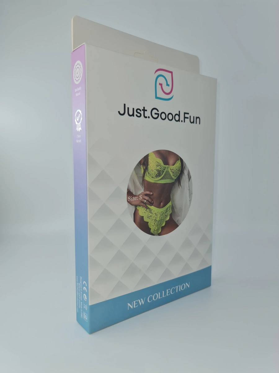 Set 2 Piese Lenjerie, Verde Neon, S, JGF Lingerie, #3, Erotic24.ro