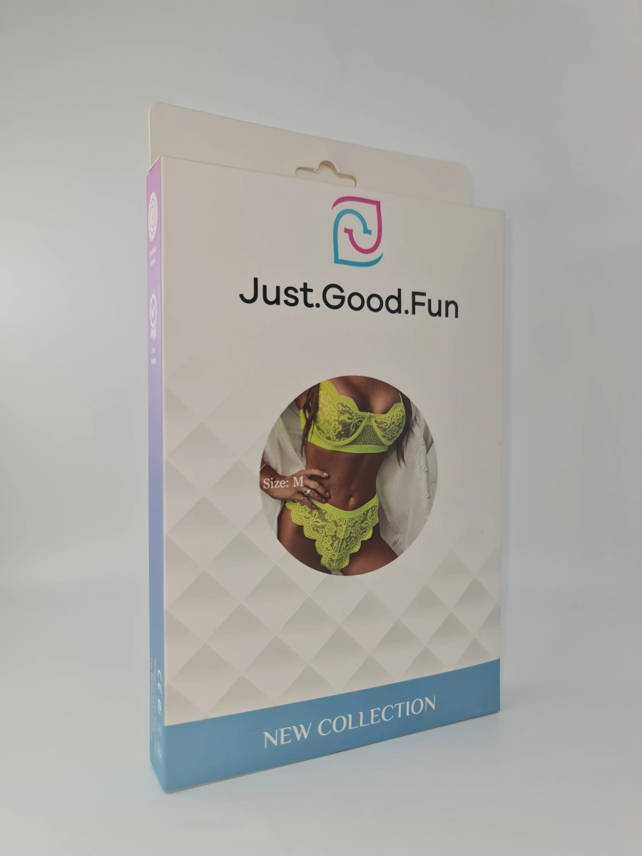 Set 2 Piese Lenjerie, Verde Neon, M, JGF Lingerie, #3, Erotic24.ro