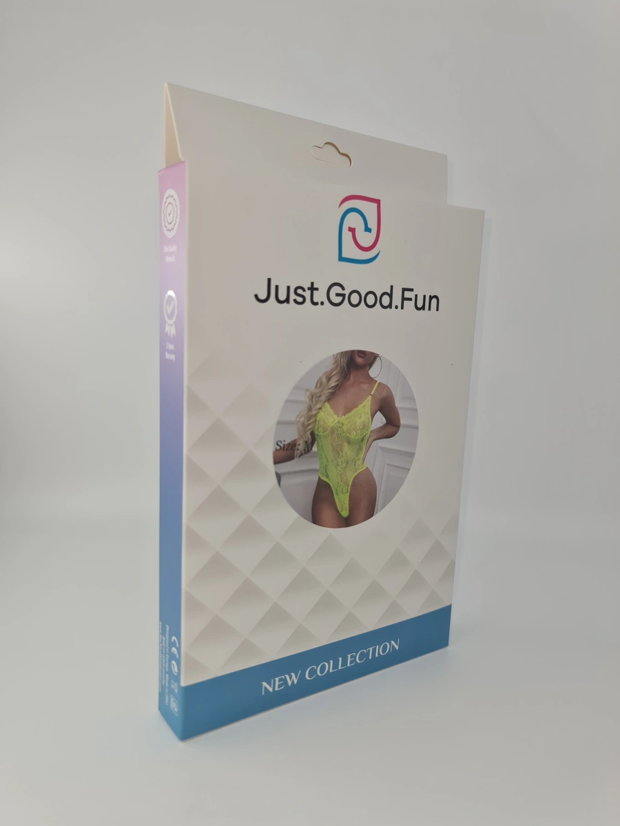 Body Sexy Dantela, Verde Neon, M, JGF Lingerie, #9, Erotic24.ro