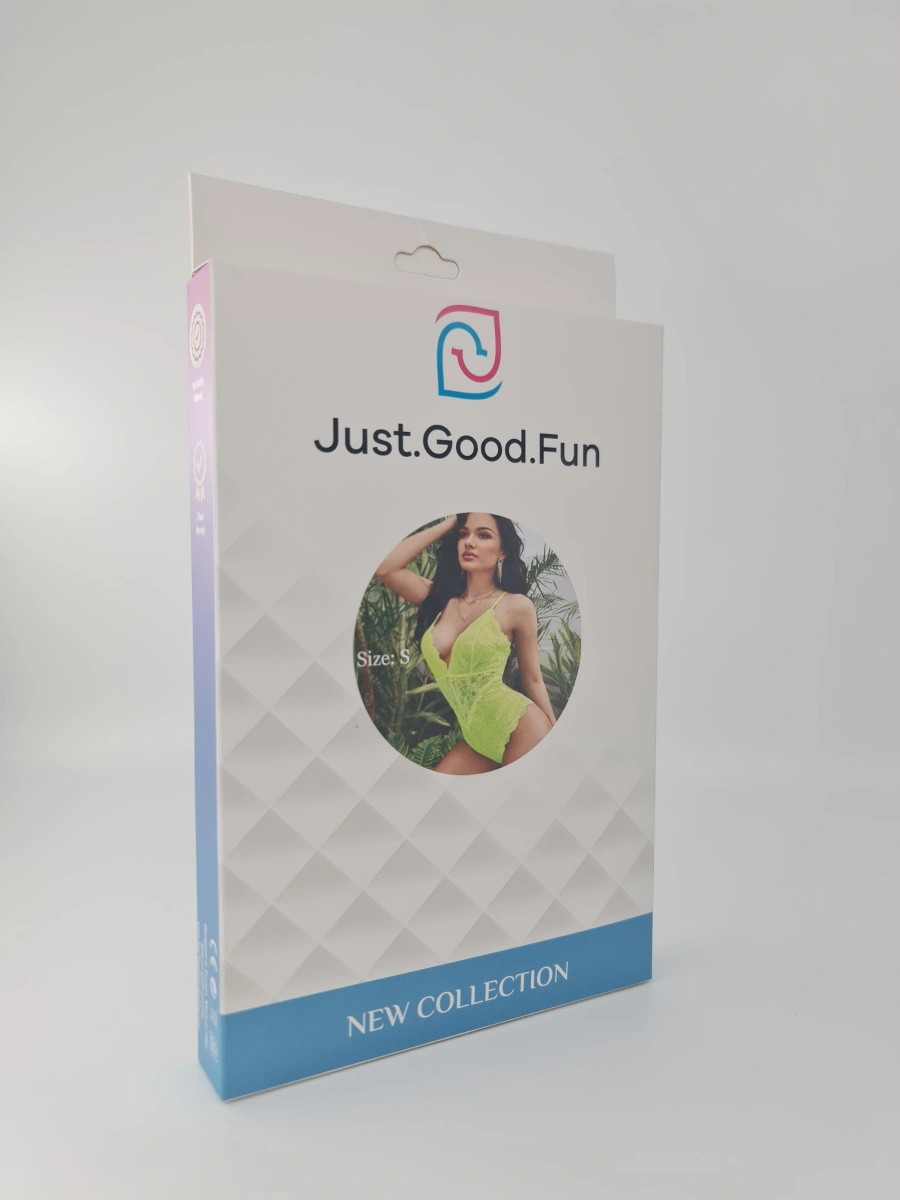 Body Sexy din Dantela, Verde Neon, S, JGF Lingerie, #4, Erotic24.ro