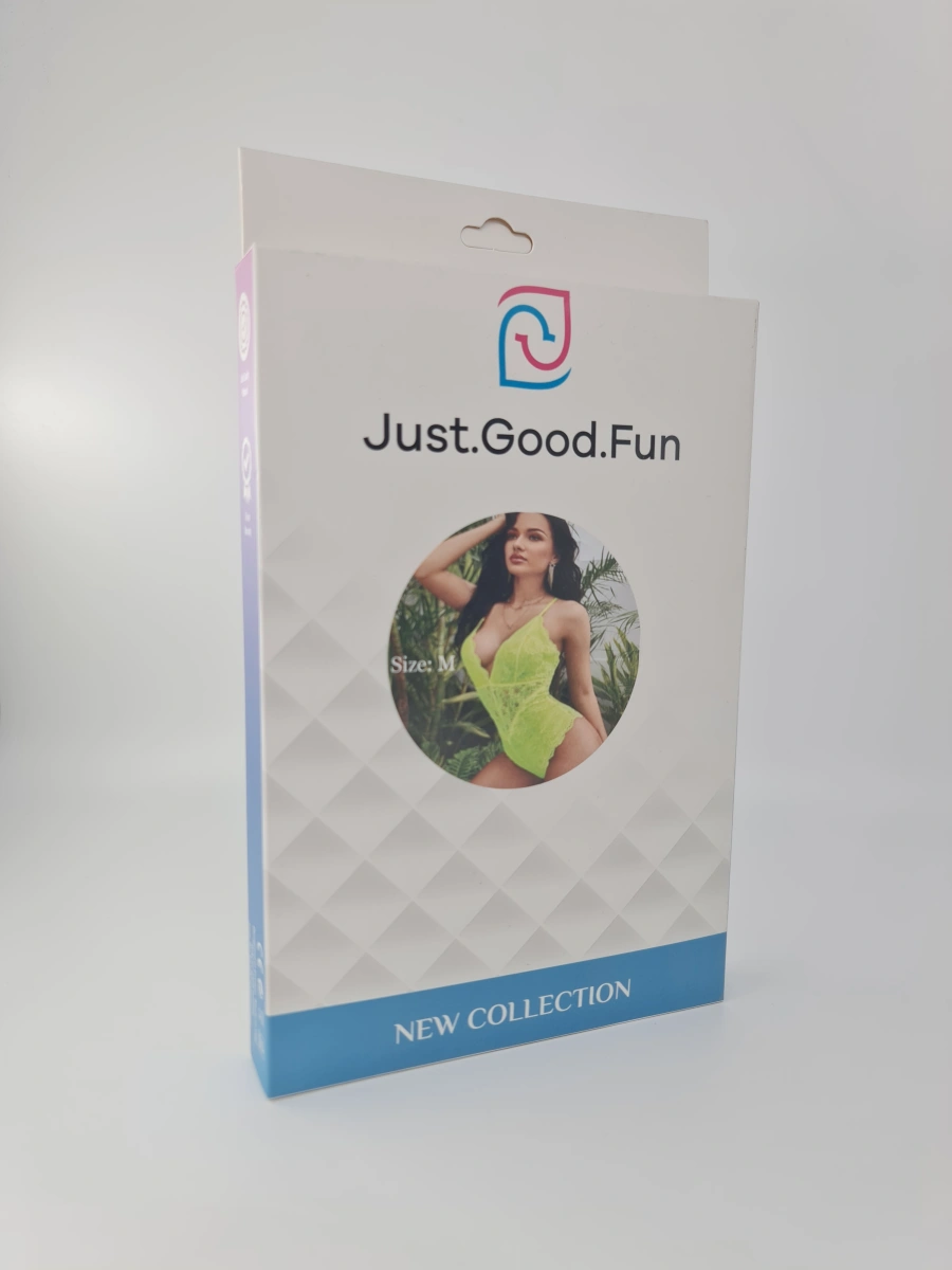 Body Sexy din Dantela, Verde Neon, M, JGF Lingerie, Nr. 4, Erotic24.ro