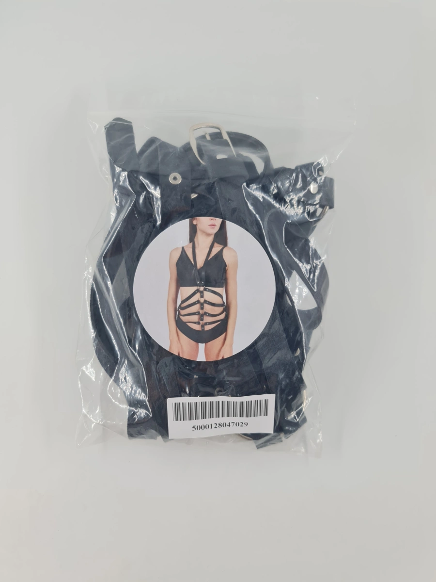 Harness Leather Lady, Piele Ecologica, Negru, S-L, Nr. 2, Erotic24.ro