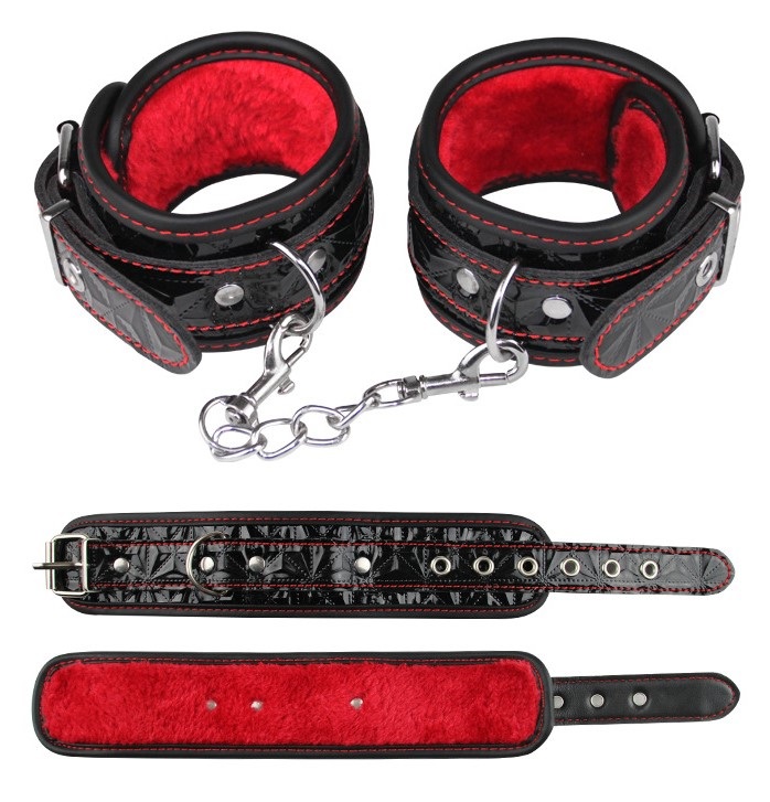 Set BDSM Fetish Game 10 Piese, Negru/Rosu, Guilty Toys, Nr. 2, Erotic24.ro