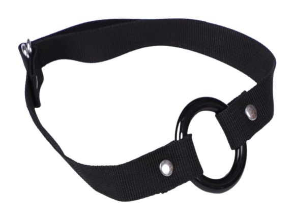 Calus Basic cu Inel Open Mouth, Negru, Mokko Toys, #1, Erotic24.ro