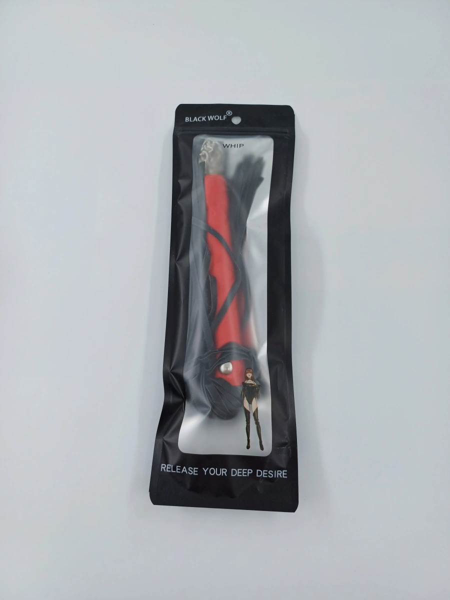 Bici Glam, Piele Ecologica cu Lant, Rosu, 40 cm, Nr. 2, Erotic24.ro