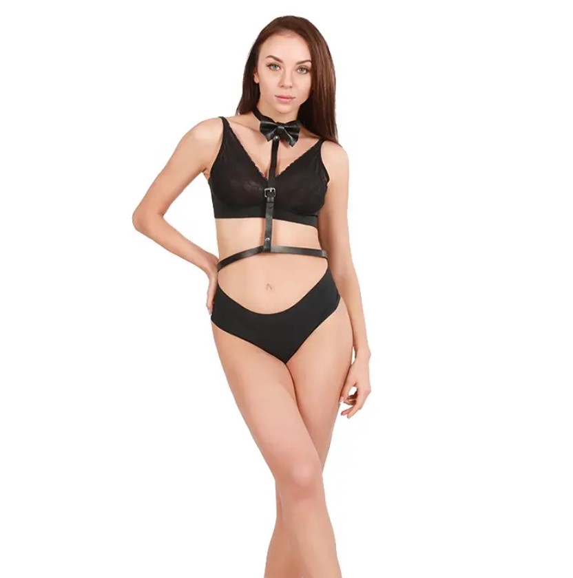 Harness cu Fundita, Piele Ecologica, Negru, S-L, JGF Lingerie, #3, Erotic24.ro