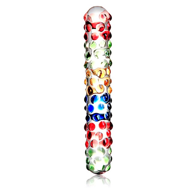Dildo Colourful din Sticla, 17.5 cm, Guilty Toys, #1, Erotic24.ro