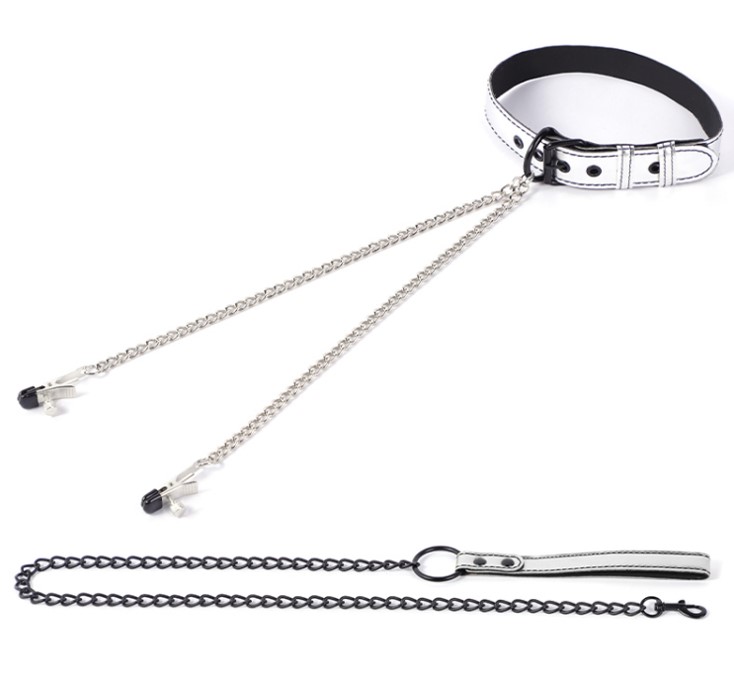 Set Fetish Play Zgarda-Clame Sfarcuri-Lesa, Argintiu, Passion Labs, #1, Erotic24.ro