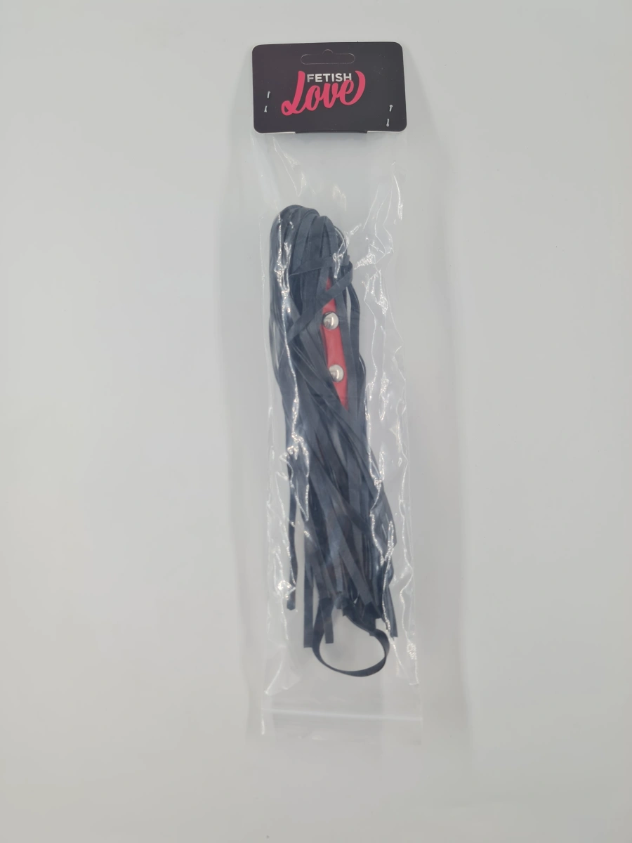 Bici cu Capse Metalice, Negru/Rosu, 40 cm, Fetish Love, #2, Erotic24.ro