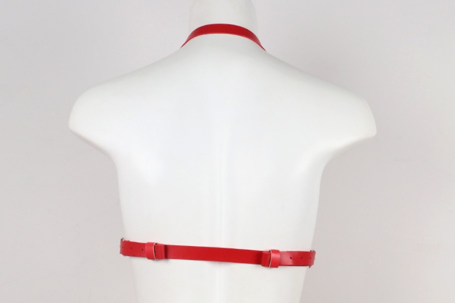 Sutien Sexy din Piele Ecologica, Rosu, S-L, JGF Lingerie , Nr. 3, Erotic24.ro