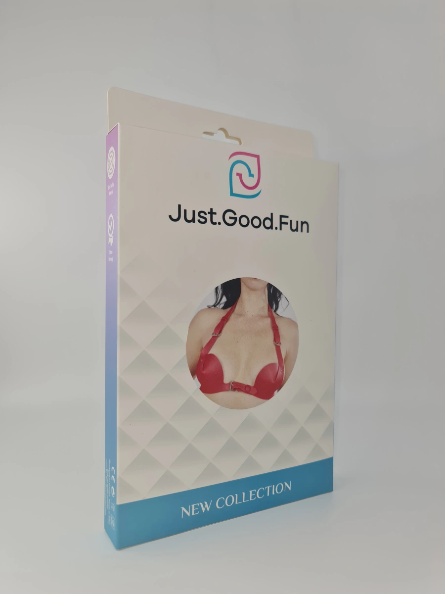 Sutien Sexy din Piele Ecologica, Rosu, S-L, JGF Lingerie , Nr. 4, Erotic24.ro