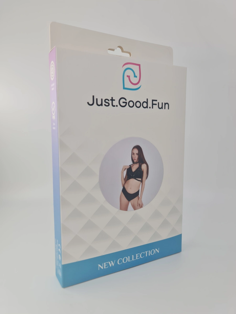 Harness Punk Bra, Piele Ecologica, Negru, S-L,  JGF Lingerie, #2, Erotic24.ro