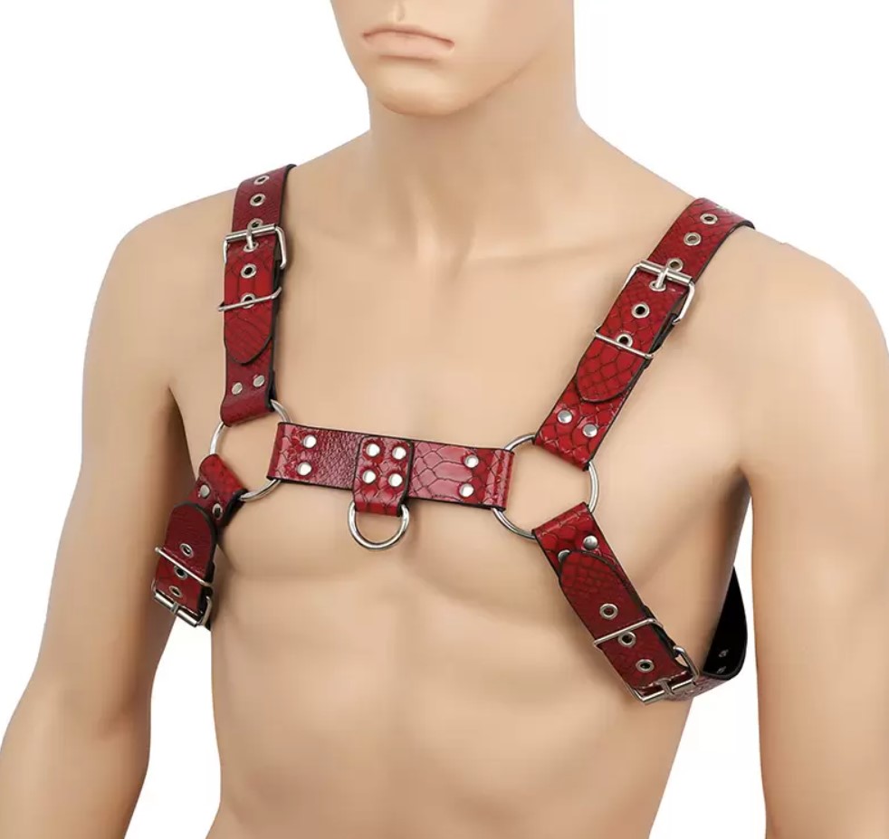 Chest Harness pentru Barbati, Rosu, S-L, JGF Lingerie, #1, Erotic24.ro
