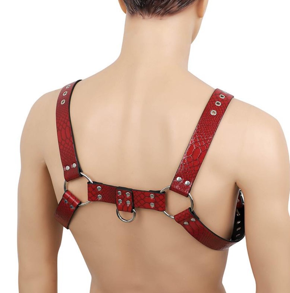 Chest Harness pentru Barbati, Rosu, S-L, JGF Lingerie, #2, Erotic24.ro