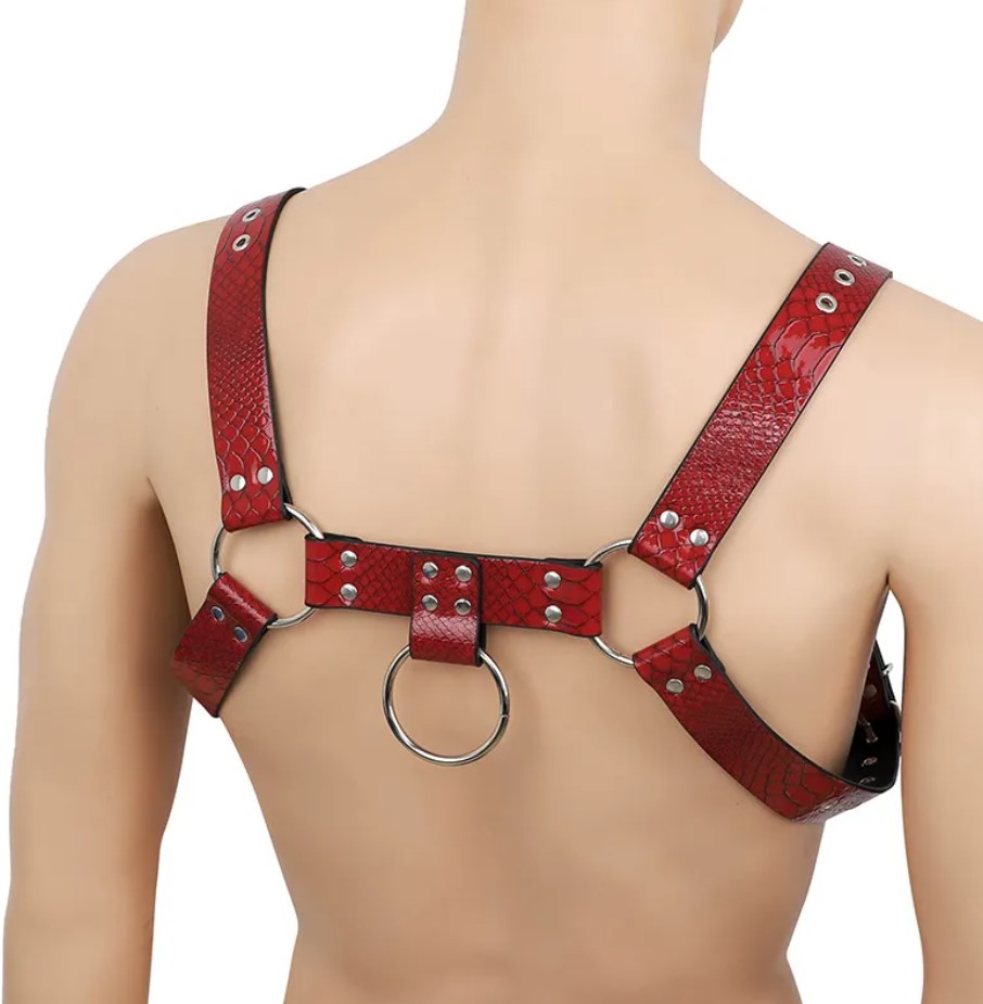 Sistem Chest Harness pentru Barbati, Rosu, S-L, JGF Lingerie, #2, Erotic24.ro