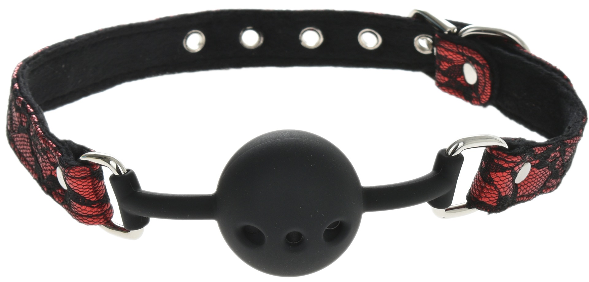 Calus Deluxe cu Bila din Silicon, Rosu/Negru, Mokko Toys, Nr. 1, Erotic24.ro