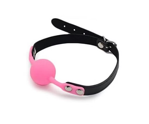 Calus Joy cu Bila din Silicon, Roz/Negru, Mokko Toys, #1, Erotic24.ro