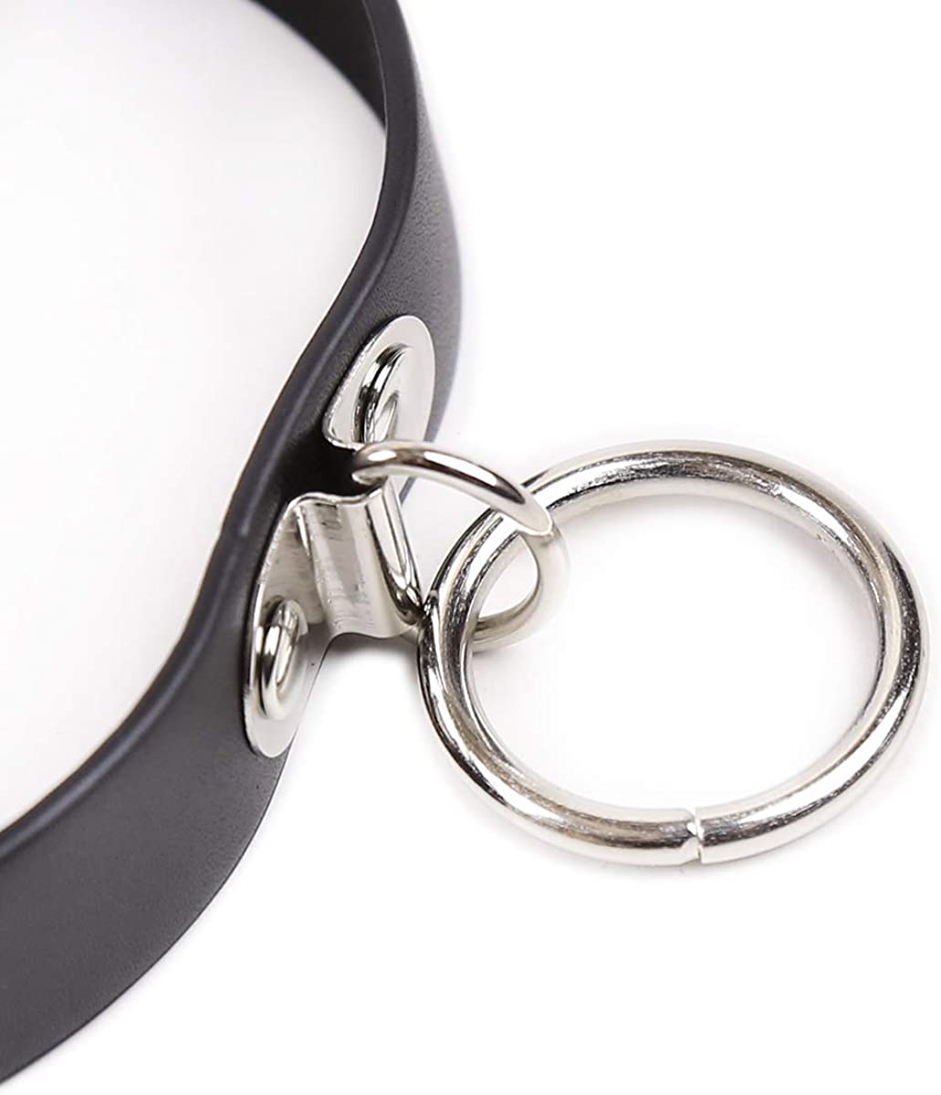 Zgarda Metallic Ring Choker, Negru, Mokko Toys, Nr. 4, Erotic24.ro