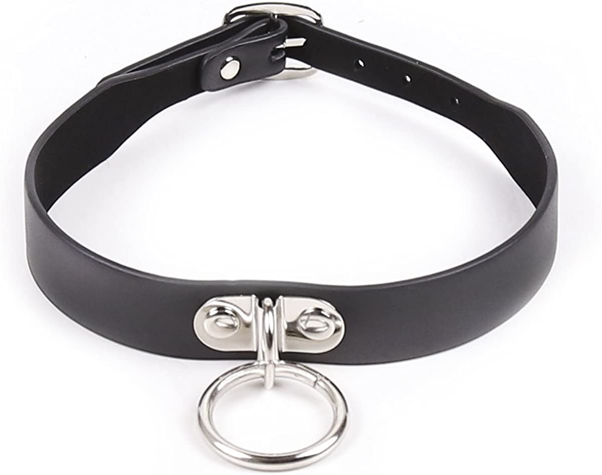 Zgarda Metallic Ring Choker, Negru, Mokko Toys