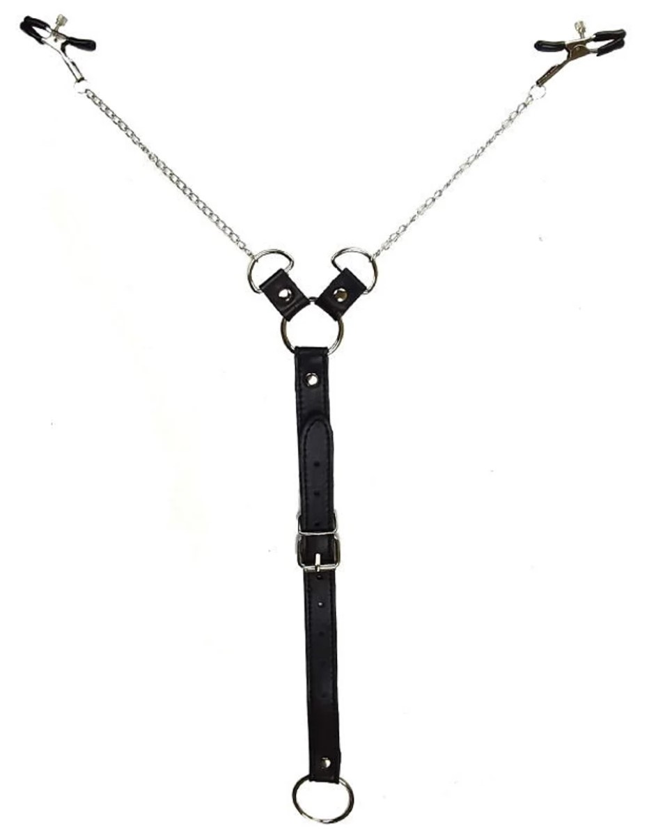 Clame Sfarcuri cu Inel Penis BDSM Play, Argintiu/Negru, Mokko Toys, #1, Erotic24.ro