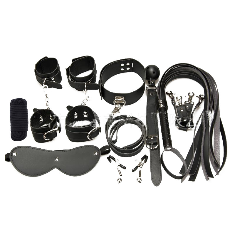Set BDSM 9 Piese, Negru, Guilty Toys, #1, Erotic24.ro