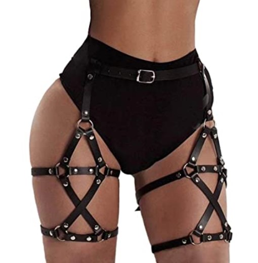 Sistem Harness Punky Style, Piele Ecologica, Negru, S-L, JGF Lingerie, #1, Erotic24.ro
