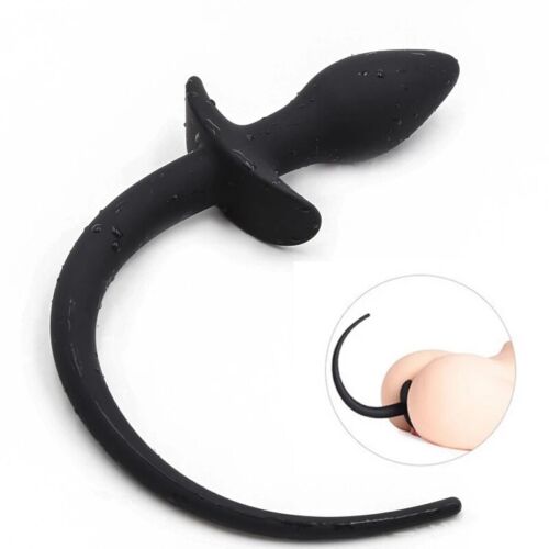 Dop Anal cu Codita Kinky Tail Plug, Silicon, Negru, Mokko Toys, Simply Fun