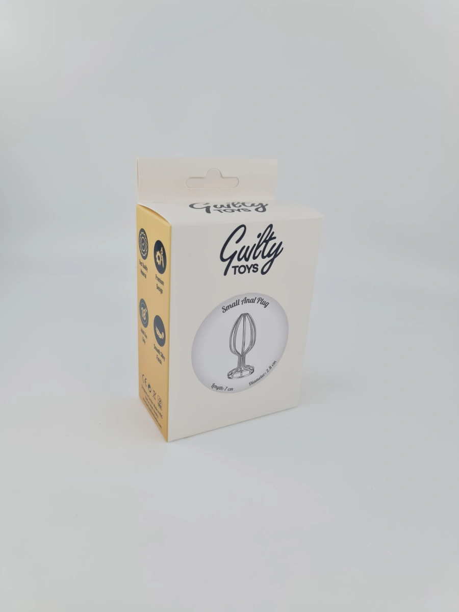 Dop Anal Secret Play Small, Argintiu, Guilty Toys, Nr. 3, Erotic24.ro