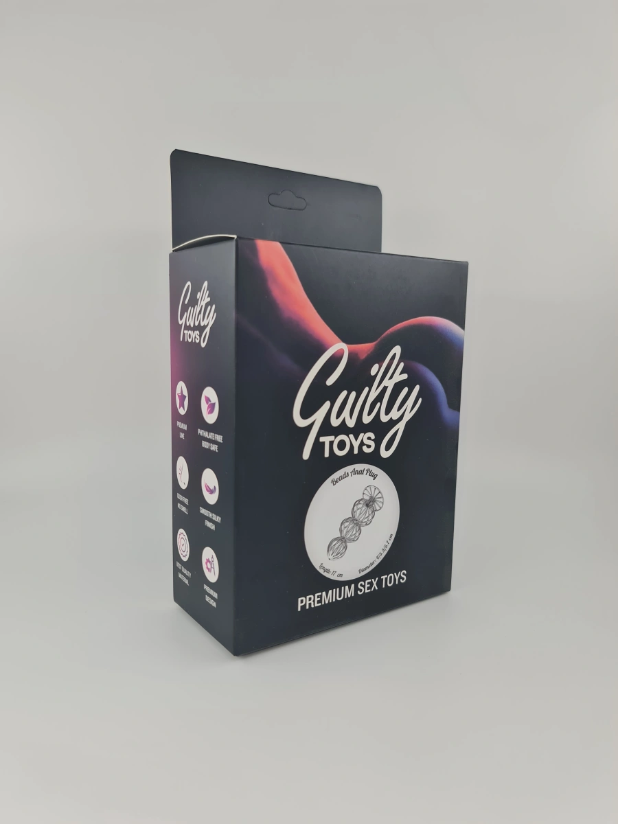 Dop Anal Curves of Pleasure, Metal, Argintiu, 17 cm, Guilty Toys, #4, Erotic24.ro