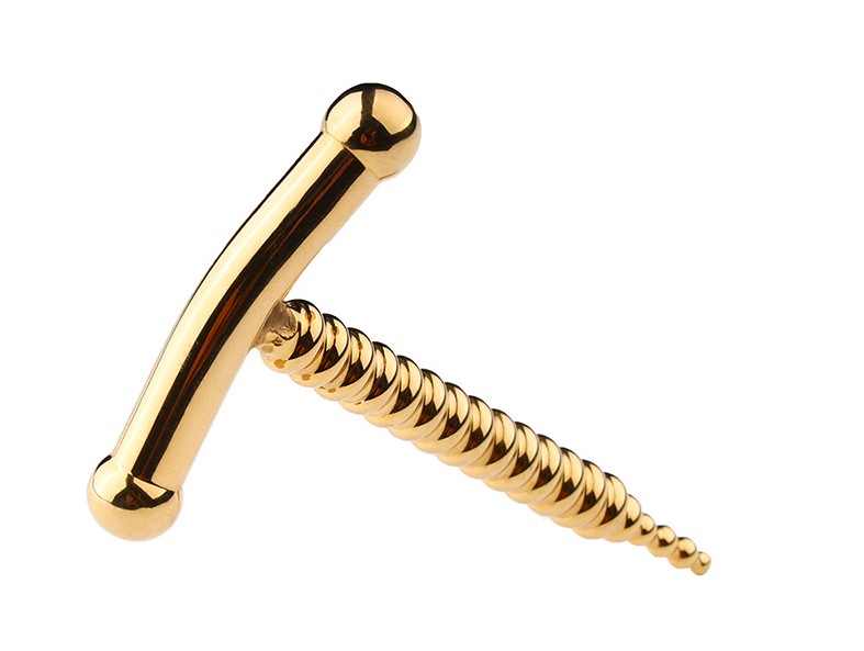 Dilatator Uretral Metalic Auriu 8.5 cm, Passion Labs, #2, Erotic24.ro