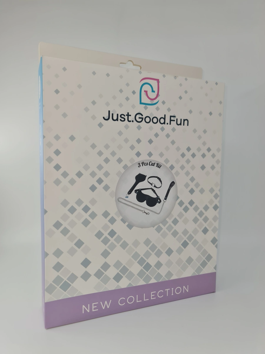 Set BDSM cu Strasuri Lady Cat, 3 Piese, Negru, JGF Toys, #2, Erotic24.ro