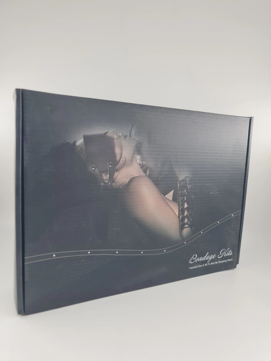 Set BDSM 4 Piese Magnificent Look, Piele Ecologica, Negru/Rosu, Nr. 2, Erotic24.ro