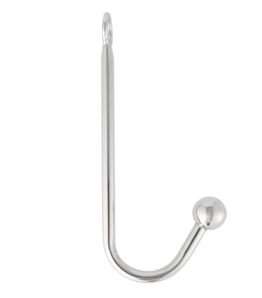 Carlig Anal sau Vaginal, Metal, Argintiu, 23 cm, Nr. 1, Erotic24.ro