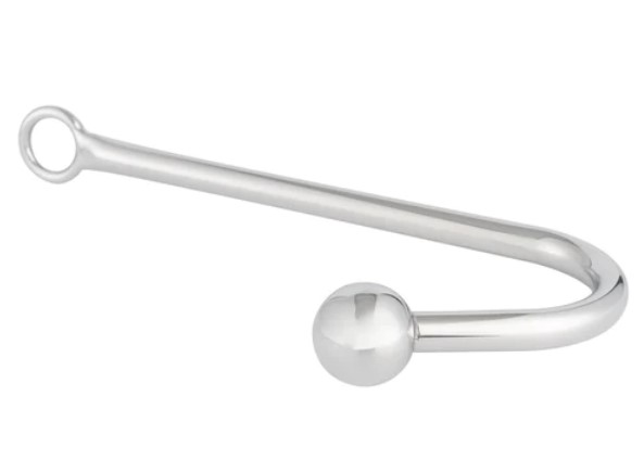 Carlig Anal sau Vaginal, Metal, Argintiu, 23 cm, Nr. 2, Erotic24.ro