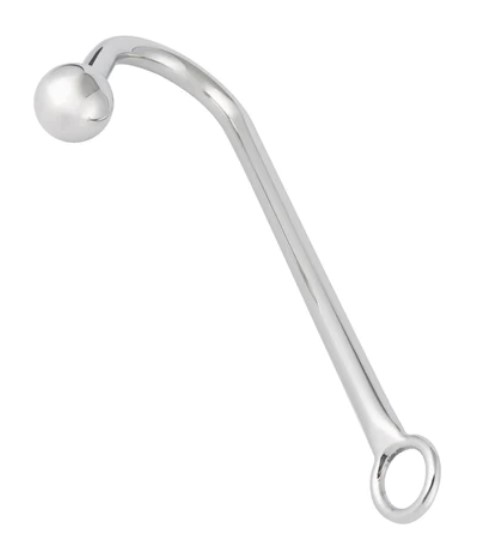 Carlig Anal sau Vaginal, Metal, Argintiu, 23 cm, Nr. 3, Erotic24.ro