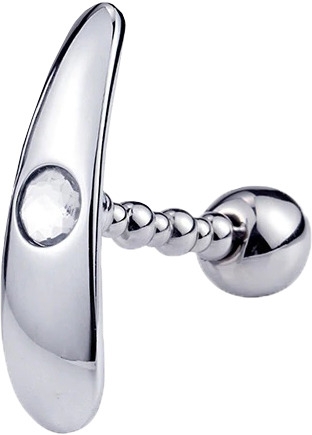 Dop Anal Metalic Riggs Large Flexibil Cristal Alb Mokko Toys, #1, Erotic24.ro