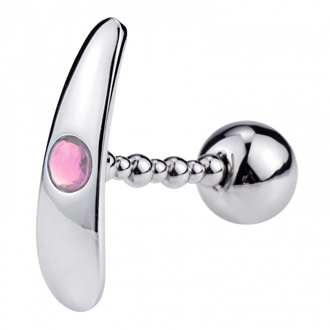 Dop Anal Metalic Riggs Large Flexibil Cristal Roz Mokko Toys, Nr. 1, Erotic24.ro