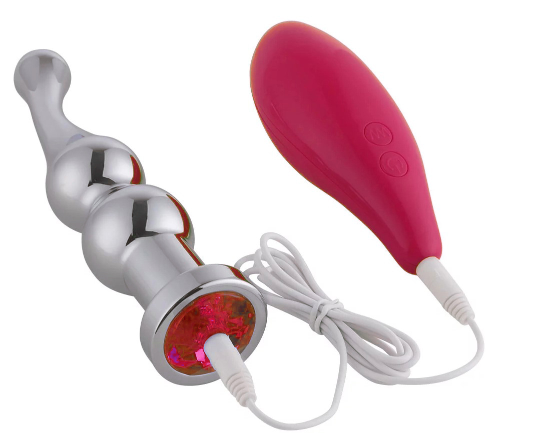 Vibrator Anal Metalic cu Telecomanda, 10 Moduri Vibratii, 15 cm, Guilty Toys