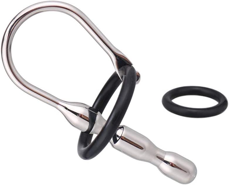 Dilatator Uretral Metalic cu Inele de Fixare, Passion Labs, Nr. 1, Erotic24.ro