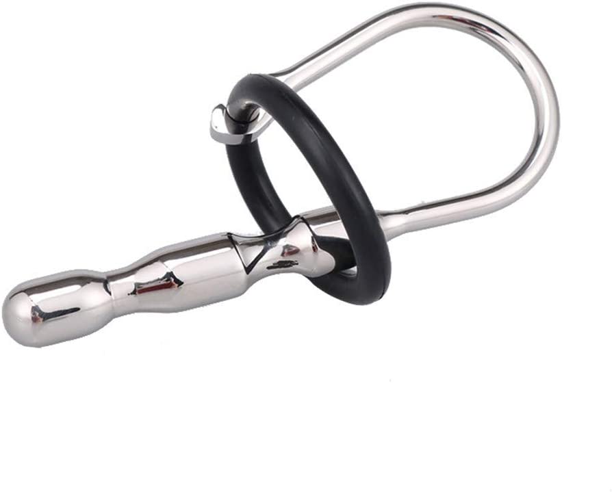 Dilatator Uretral Metalic cu Inele de Fixare, Passion Labs, Nr. 2, Erotic24.ro