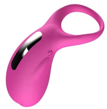 Inel de Penis Shark, 36 Moduri Vibratii, Silicon, USB, Roz, #1, Erotic24.ro