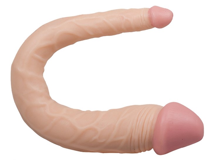 Dildo Double Pleasure, PVC, Natural, 38 cm , Nr. 1, Erotic24.ro