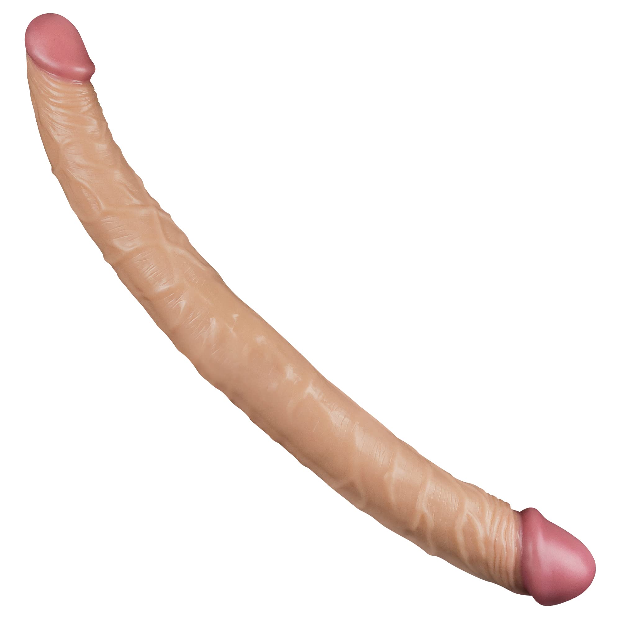 Dildo Dublu Long Ride, PVC, Natural, 55 cm, #1, Erotic24.ro