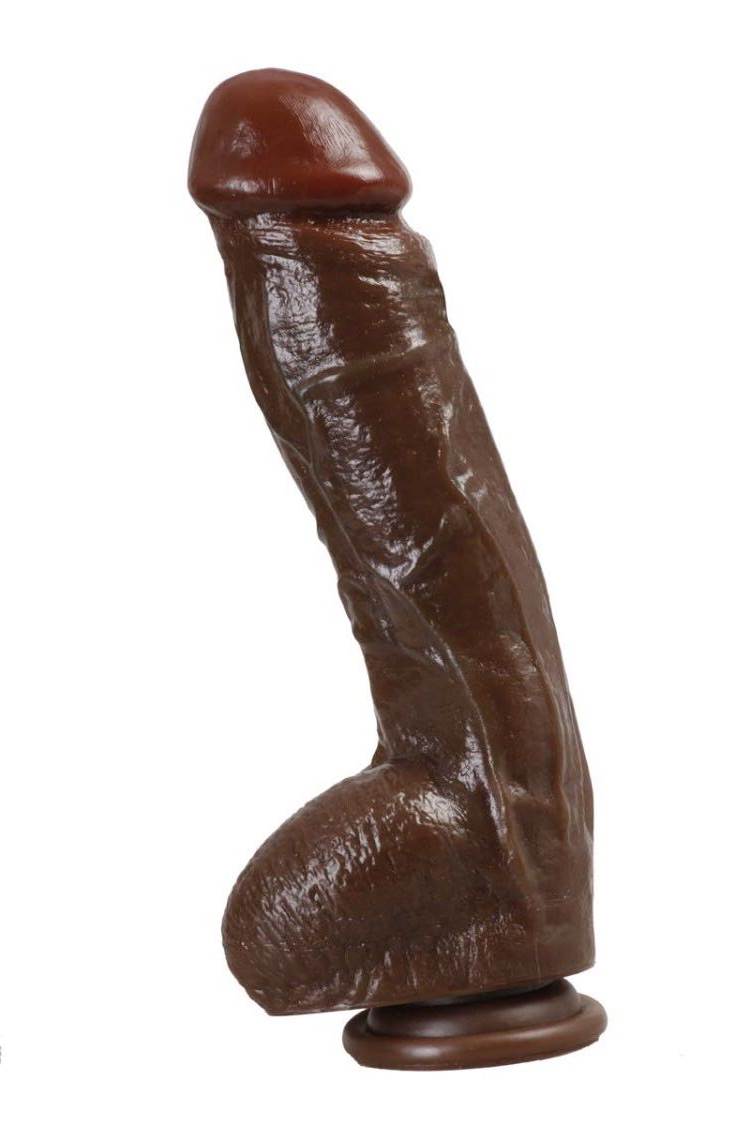 Dildo Realist Eithan, Ventuza, PVC, Maro, 27 cm, Passion Labs