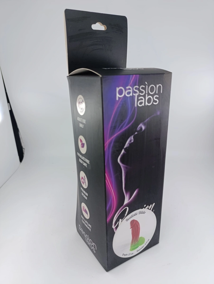 Dildo Realist The Great, Silicon Premium, Rosu/Verde, 22 cm, Passion Labs, #2, Erotic24.ro